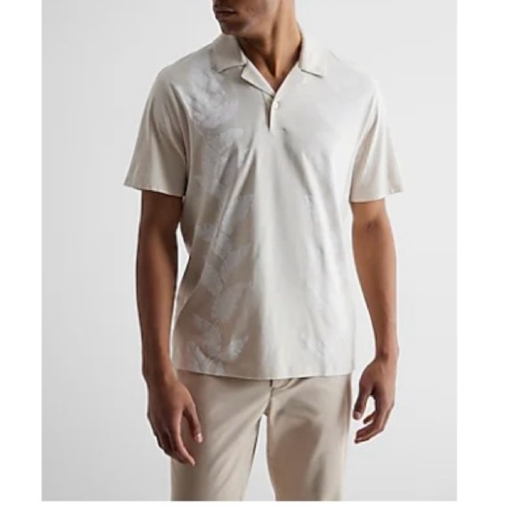 Express Cream Polo Shirt with Tailored Fit